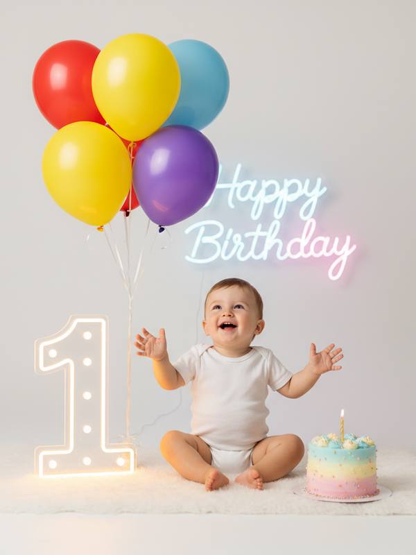 Birthday milestone AI baby portrait